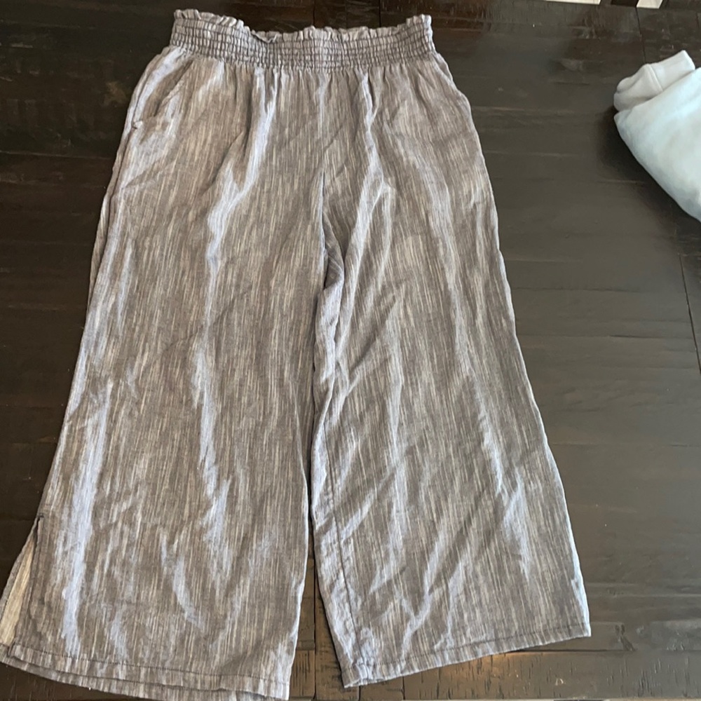 wide leg gray loose summer pants